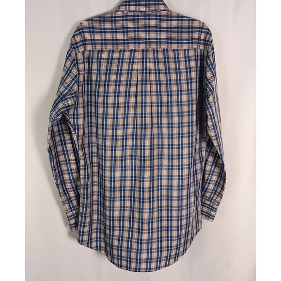 Peter Millar Blue Plaid Long Sleeve Dress Shirt Men’s Size M Cotton - Picture 5 of 5